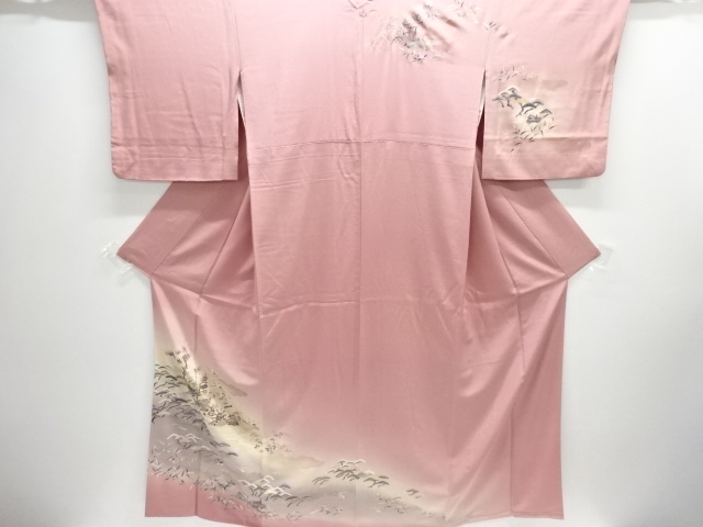 松・鶴・鴛鴦模様一つ紋訪問着